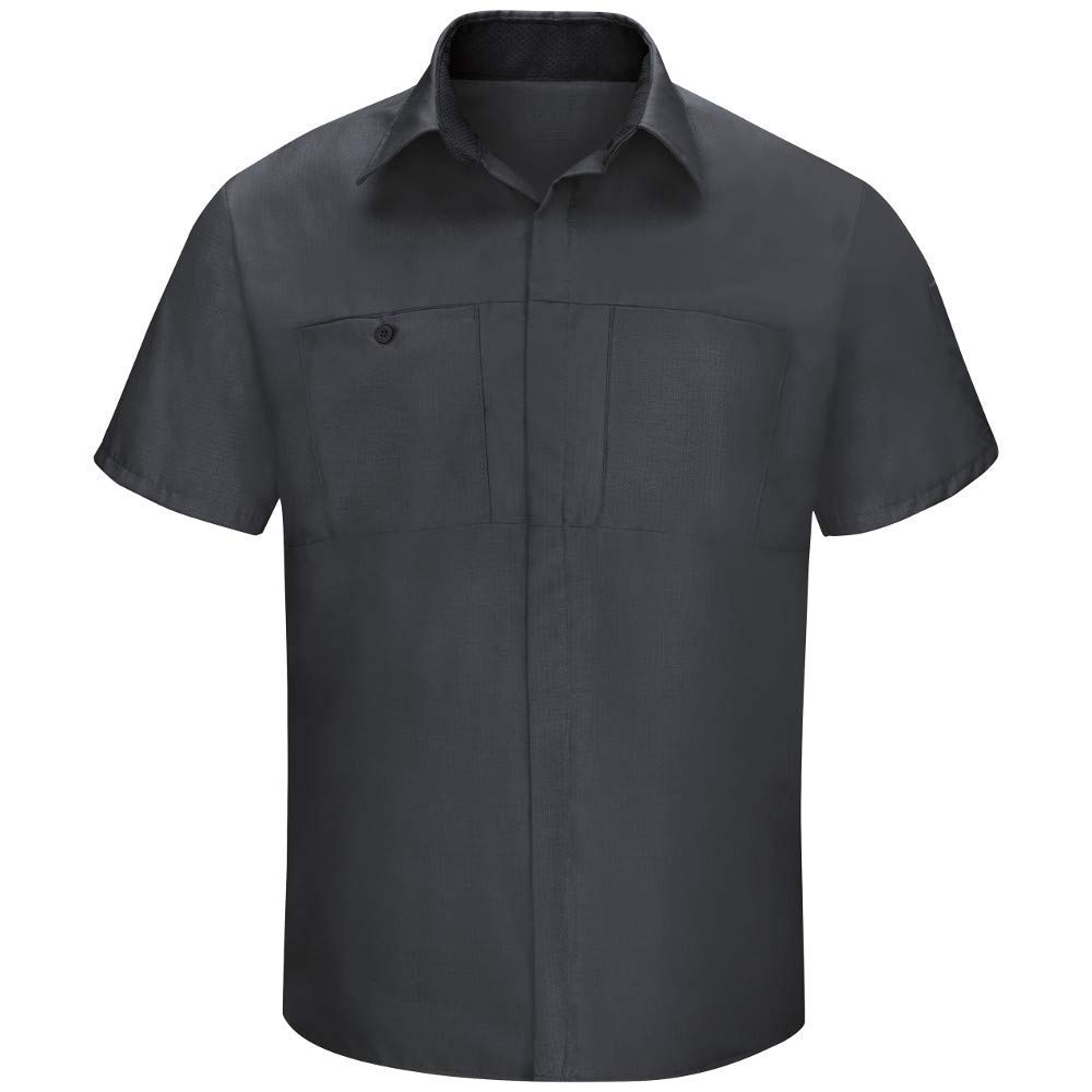 Red Kap Chemise de Performance à Manches Courtes pour Hommes, Charbon avec Maille Noire, 2X-Large