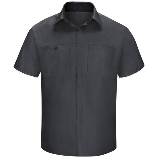 Red Kap Chemise de Performance à Manches Courtes pour Hommes, Charbon avec Maille Noire, 2X-Large