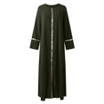 thumbnail image 4 of 2025 Robe Longue à Manches Bouffantes Unie pour Femmes, Col Rond, Maxi, Grande Taille, Robe Décontractée pour Femmes, Grande Robe pour Femmes, Robe Maxi, Longueur Petite, Robes Décontractées Longueur Genou pour Femmes, 4 of 5