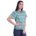 thumbnail image 3 of Moomaya Chemise à Manches Mi-Longues Imprimée pour Femmes, Col Boutonné, Haut Décontracté, 3 of 5