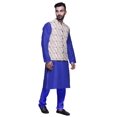 thumbnail image 2 of Atasi Ensemble Kurta Pyajama en Soie Dupion Ethnique avec Veste Nehru Imprimée pour Hommes, 2 of 3