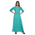 thumbnail image 1 of Moomaya Robe Longue à Col Rond à Manches 3/4 pour Femmes Grande Taille Vêtements d'Été, 1 of 3