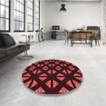 thumbnail image 4 of Ahgly Company Machine Washable Indoor Round Transitional Fire Brick Red Area Rugs, 5' Round, 4 of 7