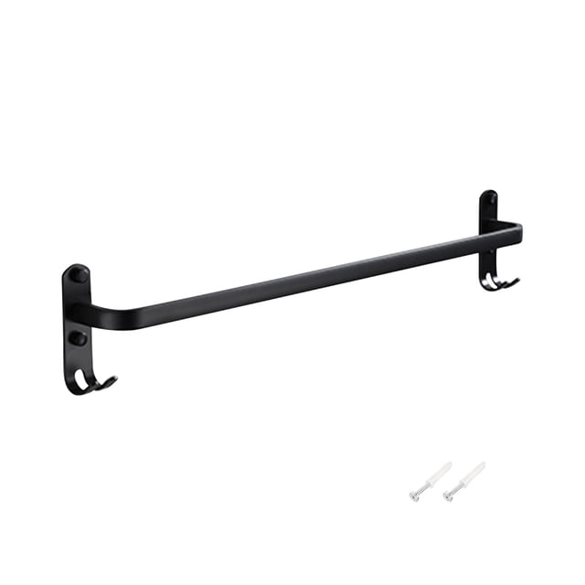 EGNMCR Black Space Aluminum Towel Rack, Towel Rod, Single Pole Bathroom Upper And Lower Pole, Towel Rack, Towel Rack storage holder shelves
