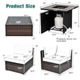 thumbnail image 3 of Costway 7PCS Patio Rattan Furniture Set 30" Fire Pit Table Cover Cushion Sofa Brown, 3 of 9