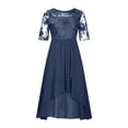 thumbnail image 2 of WTXUE Robes pour Femmes 2024, Robe Mi-Longue en Broderie Dentelle Chiffon pour Femme, Robe Simulée, Robe Bleue Femme, 1# Bleu G, 2 of 5