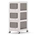 thumbnail image 1 of Gymax 3-Tier Plastic Drawer Storage Organizer w/3 Drawers & Lockable Wheels for Home, 1 of 10