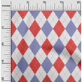 thumbnail image 2 of oneOone Cotton Silk Red Fabric Check Argyle Craft Projects Decor Fabric Printed By The Yard 42 Inch Wide, 2 of 4