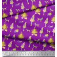thumbnail image 2 of Soimoi Purple Poly Georgette Fabric Women,Gift Box & Tree Christmas Fabric Prints By Yard 42 Inch Wide, 2 of 3