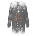 thumbnail image 5 of Kcodviy Chandail Imprimé de Noël pour Femme Haut Robes Longues Robe Col Rond Longues Robes Décontractées Longueur Genou pour Femmes Manche Ample Sans Capuche Robes Décontractées D'Enseignante Robe D, 5 of 5