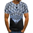 thumbnail image 1 of Birdeem T-Shirt Homme Impression Abstraite 3D Manches Courtes Col Rond Mode Décontracté Quotidien Vacances T-Shirt Haut Blouses, 1 of 5