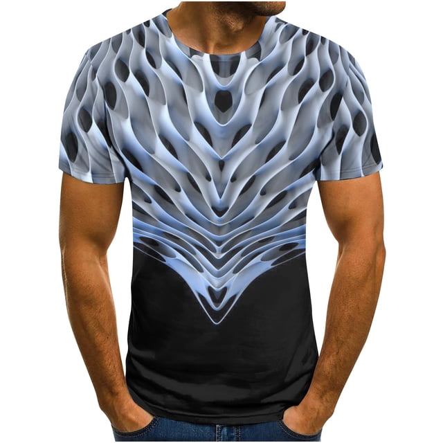 Birdeem T-Shirt Homme Impression Abstraite 3D Manches Courtes Col Rond Mode Décontracté Quotidien Vacances T-Shirt Haut Blouses