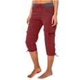 thumbnail image 2 of Diufon Women's Cotton Cargo Pants Pockets Color Block 3/4 Sweatpants Elastic Waist Drawstring Lounge Pants, 2 of 7
