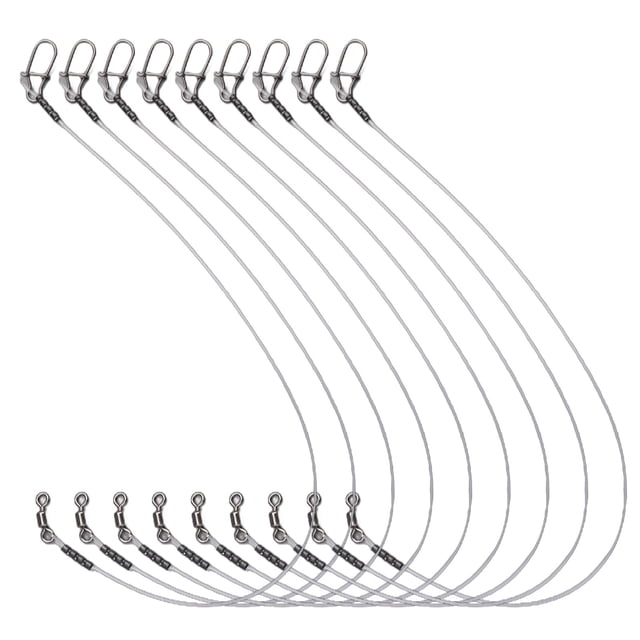 Ligne de Pêche au Fluorcarbone Leaders 7-18 kg avec Rouleau Pivotant Test de Pression Fastlock 14 kg 30 cm Shenzhuyue