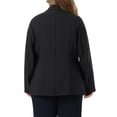 thumbnail image 3 of Agnes Orinda Blazer de Bureau pour Femme Grande Taille d'Automne, à Revers Cranté, Boutonné, 4X Noir, 3 of 6