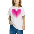thumbnail image 2 of Posijego T-Shirts de la Saint-Valentin pour Enfants, T-Shirt Graphique avec Cœur, Garçons Filles, Col Rond, Manches Courtes, Hauts Mignons, 2 of 4