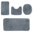 thumbnail image 2 of Meitianfacai Solid Color Bath Mats 4 Set Bathroom Rugs For 4 Pcs Toilet Mats Universal Soft Comfortable Water Absorption Non-Slip Thick Machine Washable Easier To Dry Dark, 2 of 8