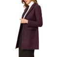 thumbnail image 4 of INSPIRE CHIC Manteaux pour Femmes Revers Cranté Manches Longues Simple Boutonnage Automne Hiver Caban TP Rouge Violacé, 4 of 7