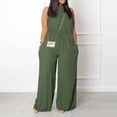 thumbnail image 1 of LSLJS Womens Casual Sleeveless Spaghetti Strap Loose Adjustable Jumpsuits Stretchy Long Pants Romper with Pockets, 1 of 5