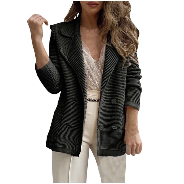 Timegard Womens Cardigans Lapel Neck Long Sleeve Open Front Button Soft Outwear Fall Casual Slim Top