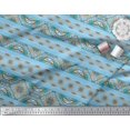thumbnail image 3 of Soimoi Bleu Modal Satin Tissu Rayé, Insecte & Floral Kaléidoscope Tissu Imprimé par Yard 42 Pouces de Large, 3 of 3