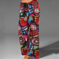 thumbnail image 2 of CEHVOM Women Printing Pokets Elastic Drawstring Loose Trousers Pants, 2 of 6