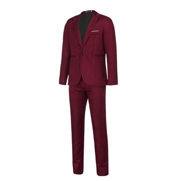 EGNMCR Men's Suits Slim Fit, 2 Piece Suit for Men, Solid Blazer Jacket & Pants, Men Tuxedo Suit Set for Business Wedding Party