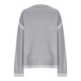 thumbnail image 4 of Feancey Chandails en Coton pour Femmes Tendance à Rayures Patchwork Chandails à Enfiler Hauts Surdimensionnés Décontractés Manches Longues Col Ras du Cou Chandail Coupe Ample Chemise en Tricot Gris m, 4 of 5