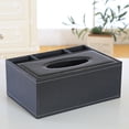 thumbnail image 4 of Leather Tissue Box Cover with Remote Control Holder | Multifunctional Organizer with Storage Compartment | Holds Tissues and Remotes | Decorative Desktop Caddy for Living Room, Bedroom, Office, 4 of 6
