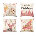 thumbnail image 3 of Baohd Made With Linen Pillow Cover For Extra Comfort And Durability Cartoon Santa Claus Pillow Case Christmas Pillowcase Pink Type-2 1Set, 3 of 6