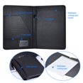 thumbnail image 4 of Multifunctional Business Portfolio Padfolio Folder Document Case Organizer A4 PU Leather with Business Card Holder Memo Note Pad, 4 of 7