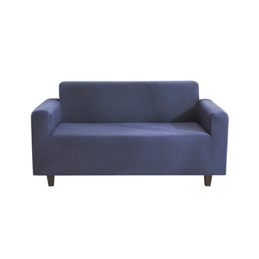 Xingzhi Housse de Sofa Uni Élastique pour Canapé Anti-Poussière Antidérapante Housse 1/2/3/4 Places Protège-Canapé Couverture Complète Bleu Marine m