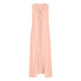 thumbnail image 4 of Pisexur Robe Sans Manches à Col en V pour Femme Mode Été Décontractée Robe Sans Manches à Col en V à Bretelles en Dentelle Robe Unie Robe pour Femme, 4 of 8