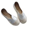 thumbnail image 3 of Leutsin Woman Soft Bottom Fashion Casual Flat Solid Color Round Toe Lace-Up Shoes, 3 of 4