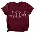 thumbnail image 5 of adviicd T-Shirts Femmes T-Shirt Rayé Manches Courtes Col Rond Basique Vin,TTG, 5 of 5