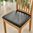 thumbnail image 4 of Qonioi Solid Color Brushed High Elastic Chair Cover, Waterproof Oil-Proof PU Leather Stretchable Slipcover, Durable Scratch-Resistant Universal Fit Seat Cover for Dining Chair Ottoman, 4 of 7