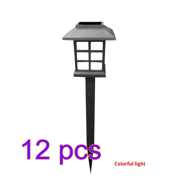 12PCS Ground Lamp Solar Power Square Garden Lamp Outdoor LED Night Light for Path Walkway, Colorful Light
