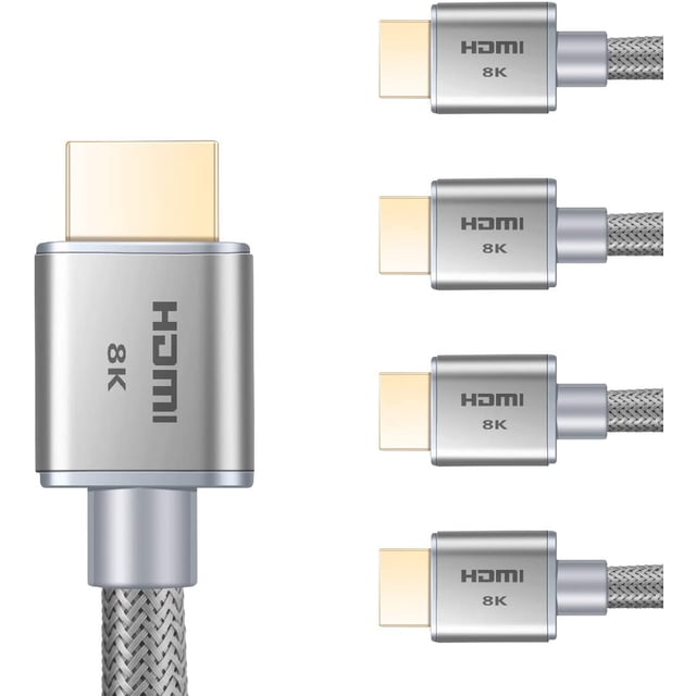 Buyer’s Point Ultra High Speed HDMI 2.1 Cable Dynamic HDR 1.8M (6ft) 8K 120Hz, 48Gbps, Dolby Vision, eARC Compatible with Apple TV, Nintendo Switch, Roku, Xbox, PS4, Projector Pack of 5 Gray