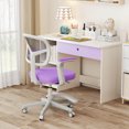 thumbnail image 4 of Costway Kids Desk Chair Children Study Chair with Adjustable Height, Armrest & Footrest Purple, 4 of 10