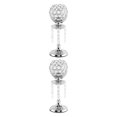 thumbnail image 1 of Wweixi Luxury Crystal Candle Holder Pillar Candlestick Ceremony Stand Decor Table Silver L 2Set, 1 of 6