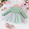 thumbnail image 4 of Robe de Fête pour Bébé Fille en Tulle à Volants Manches Longues Robe Princesse, 4 of 7