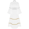 thumbnail image 4 of TiaoBug Clergy Robe for Women Long Sleeve Buttons Cassock Pulpit Church Minister Pulpit Robe Liturgical Vestments White M, 4 of 8