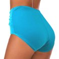 thumbnail image 3 of Pantalon de Bain Plissé à Taille Rayée Uni pour Femme - Bas de Bikini d'Été pour la Plage, 3 of 7
