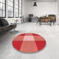 thumbnail image 4 of Ahgly Company Tapis d'Intérieur Lavable en Machine Carré Rouge Transitionnel, 7 Pieds Carré, 4 of 7