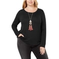 thumbnail image 4 of INC T-Shirt de Base Côtelé pour Femmes, Noir, Grande Taille, 2X, 4 of 4