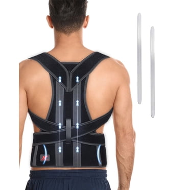 Hurmoya Back Brace Posture Corrector for Women and Men, Lower and Upper Back Pain Relief with 2 Removable Metal Splints Support, Adjustable Straps Belt Waist(X-Large)