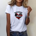 thumbnail image 1 of Meichang T-Shirts de Maman de Baseball Chemises pour Femmes T-Shirts Graphiques Amour de Maman de Baseball T-Shirts d'Été à Manches Courtes Col Rond Tee-Shirts Décontractés Amples Hauts Blanc m, 1 of 4