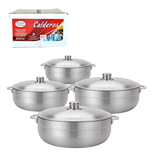 Aramco Ensemble Caldero en Aluminium Alpine Gourmet de 8 Pcs, 2/3,5/7/13 Pintes, Argent