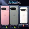 thumbnail image 2 of KOMI for Google Pixel 9 Case/Pixel 9 Pro Case with [2 Pack] HD Screen Protector + Slide Camera Cover, 360° Rotation Ring Kickstand [Military Grade] Shockproof Protective Phone Case, Light Blue, 2 of 5