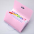 thumbnail image 1 of Accordion File Folder with Bill Clips 13 Pocket A6 Mini Organizer Plastic Transparent for Receipts Coupons Home Office Document Storage Hzhnb | Plastic, Pink, 1 of 9